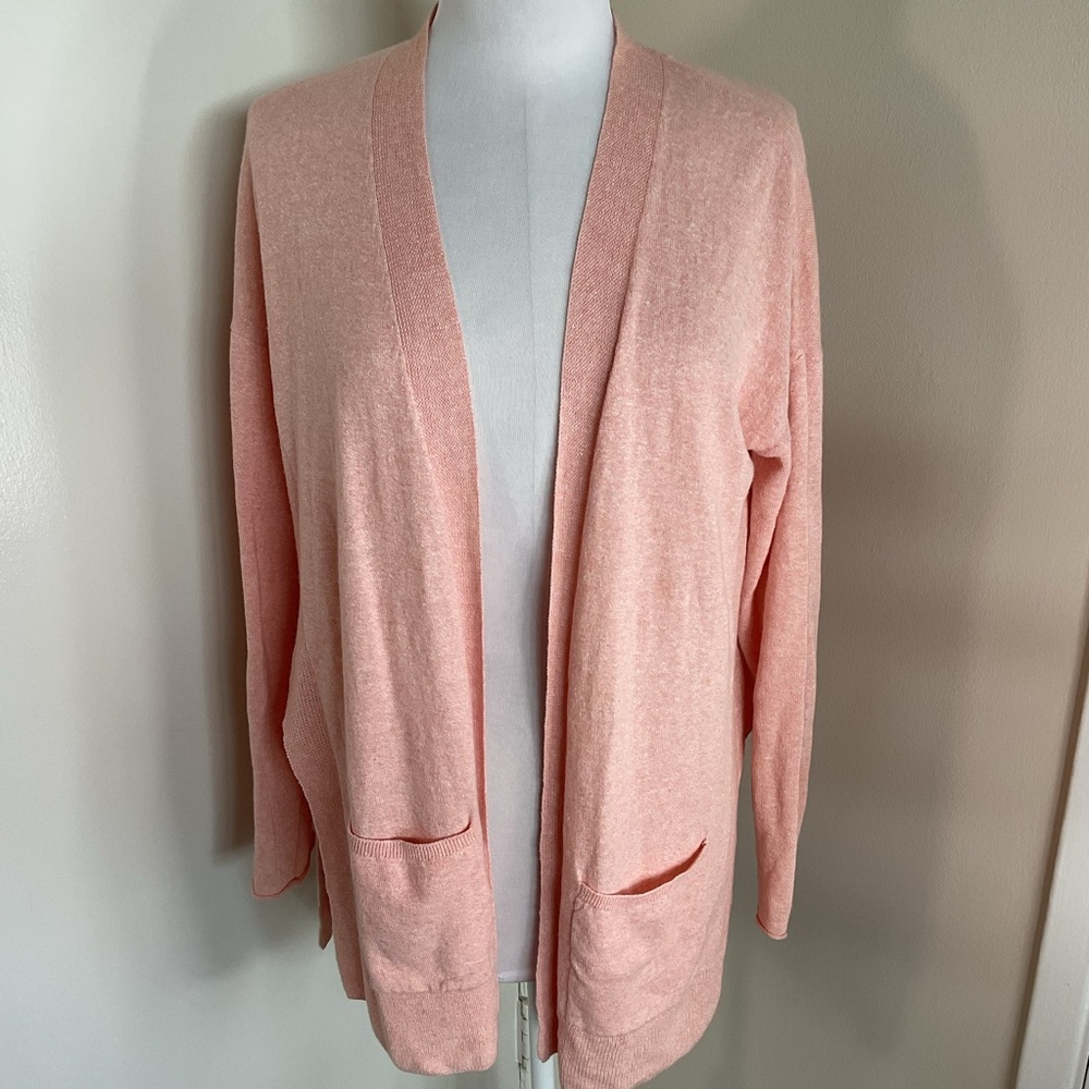 Sigrid Olsen Soft Pink Open-Front Cardigan